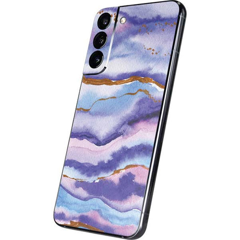 Blue Violet Watercolor Geode Galaxy S22 Plus Skin